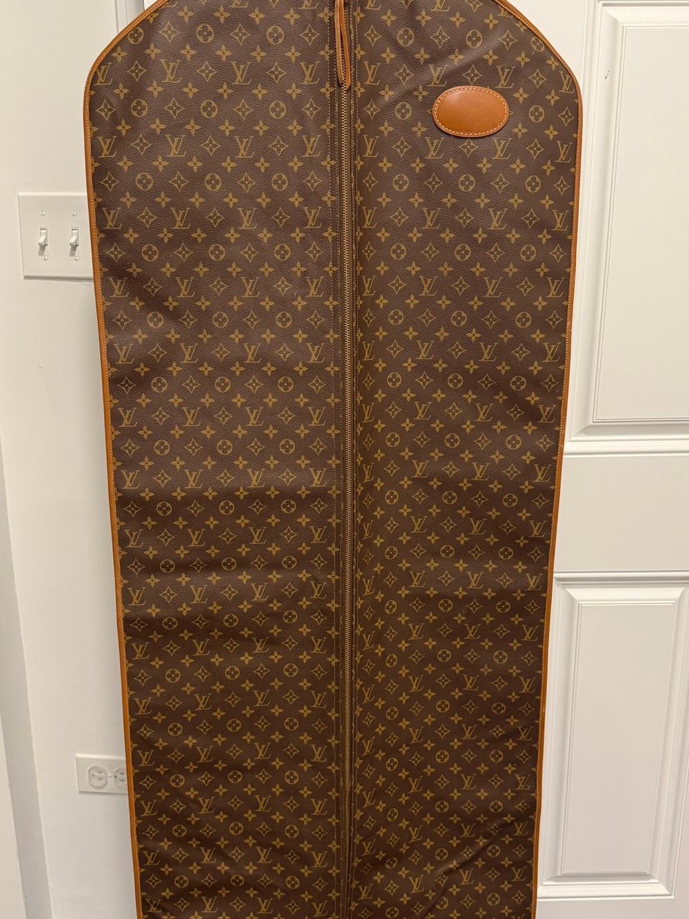 Louis Vuitton Brown Monogram Garment Cover with Tan Trim